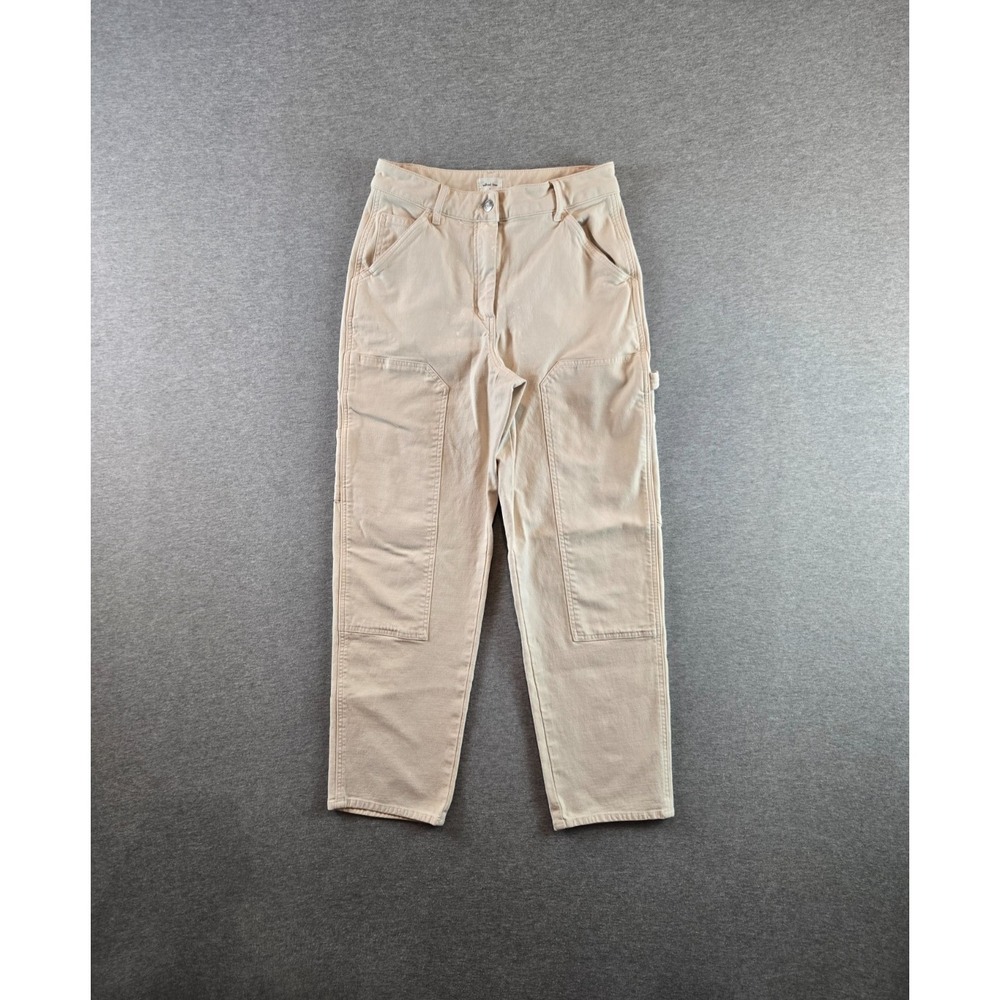 Aritzia Wilfred Free Pants Women 4 Beige Brennan High Waisted Double Knee Paint‎